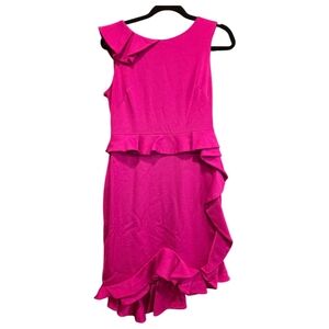 MARCHESA NOTTE‎ Fuschia Pink Ruffle Dress - Size 6